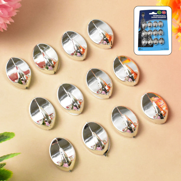 Plastic Multipurpose Wall hanging hook (12 Pcs Set / Mix Design)