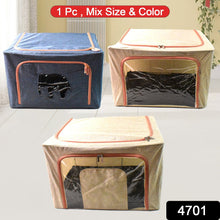 Zippered Closet Storage Box with Lid, With Window (Mix Design & Size / 1 Pc)
