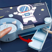 Space-themed pencil box for boys with -up design
